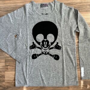 Vintage Disney Cashmere Embroidered Mickey/Skull Sweater